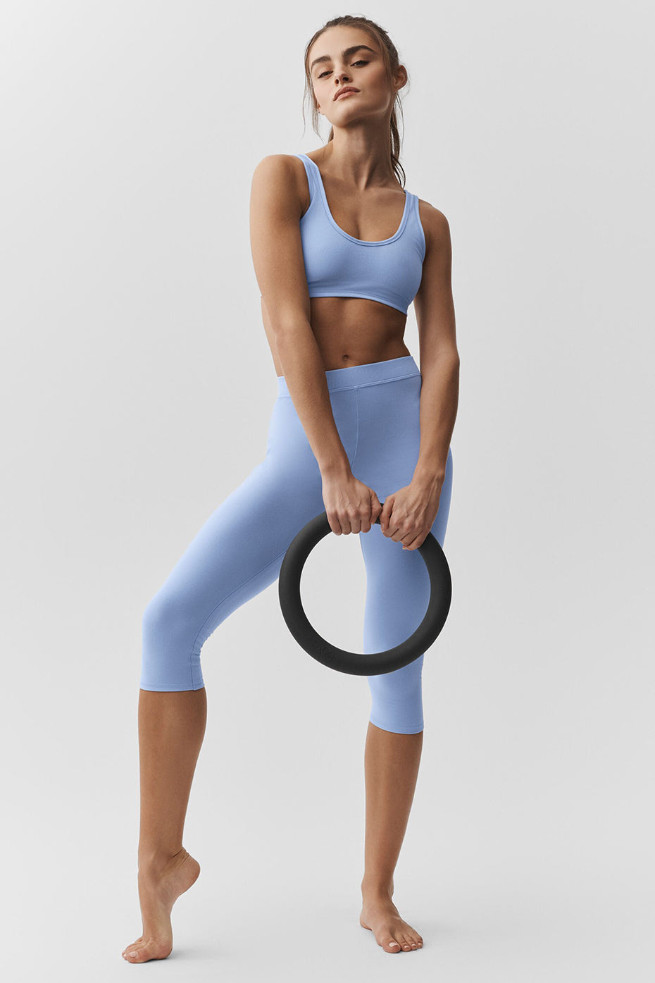 Alo Yoga Alosoft Center Stage Bra - Light Provence Blue