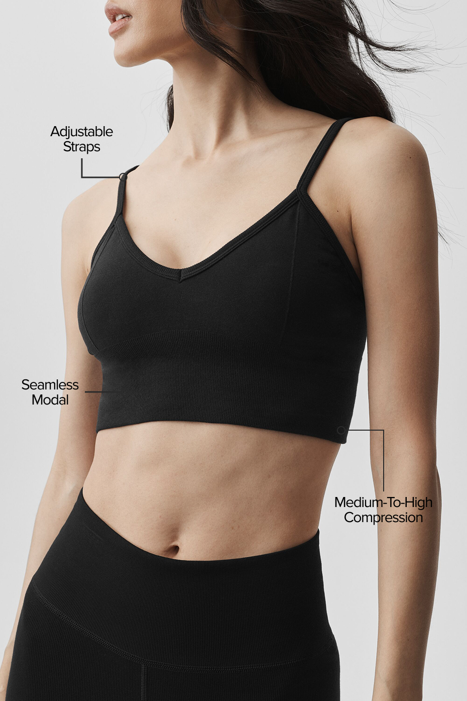 Alo Yoga Seamless Modal Ribbed Delight Bralette - Black