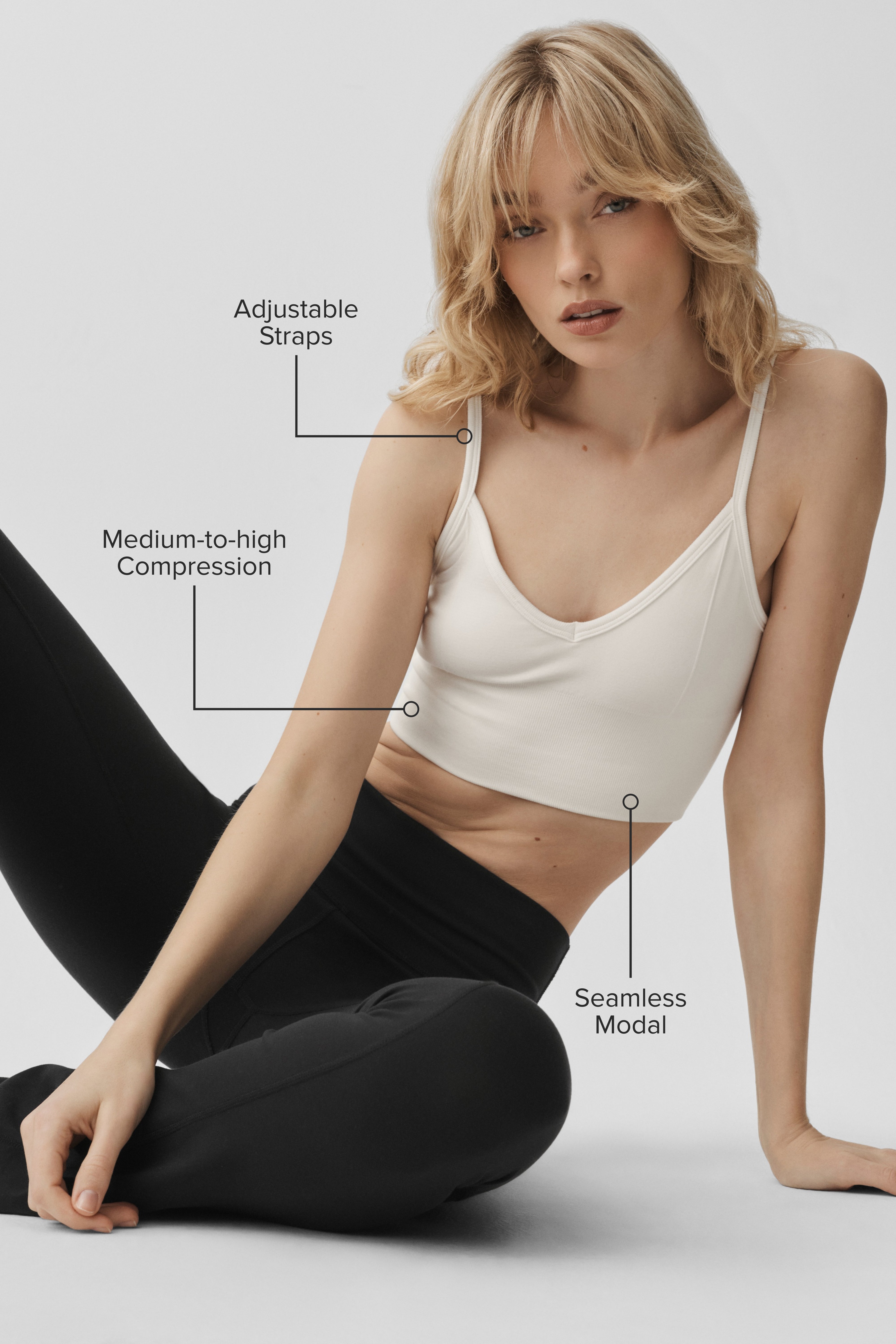 Alo Yoga Seamless Modal Ribbed Delight Bralette - Ivory