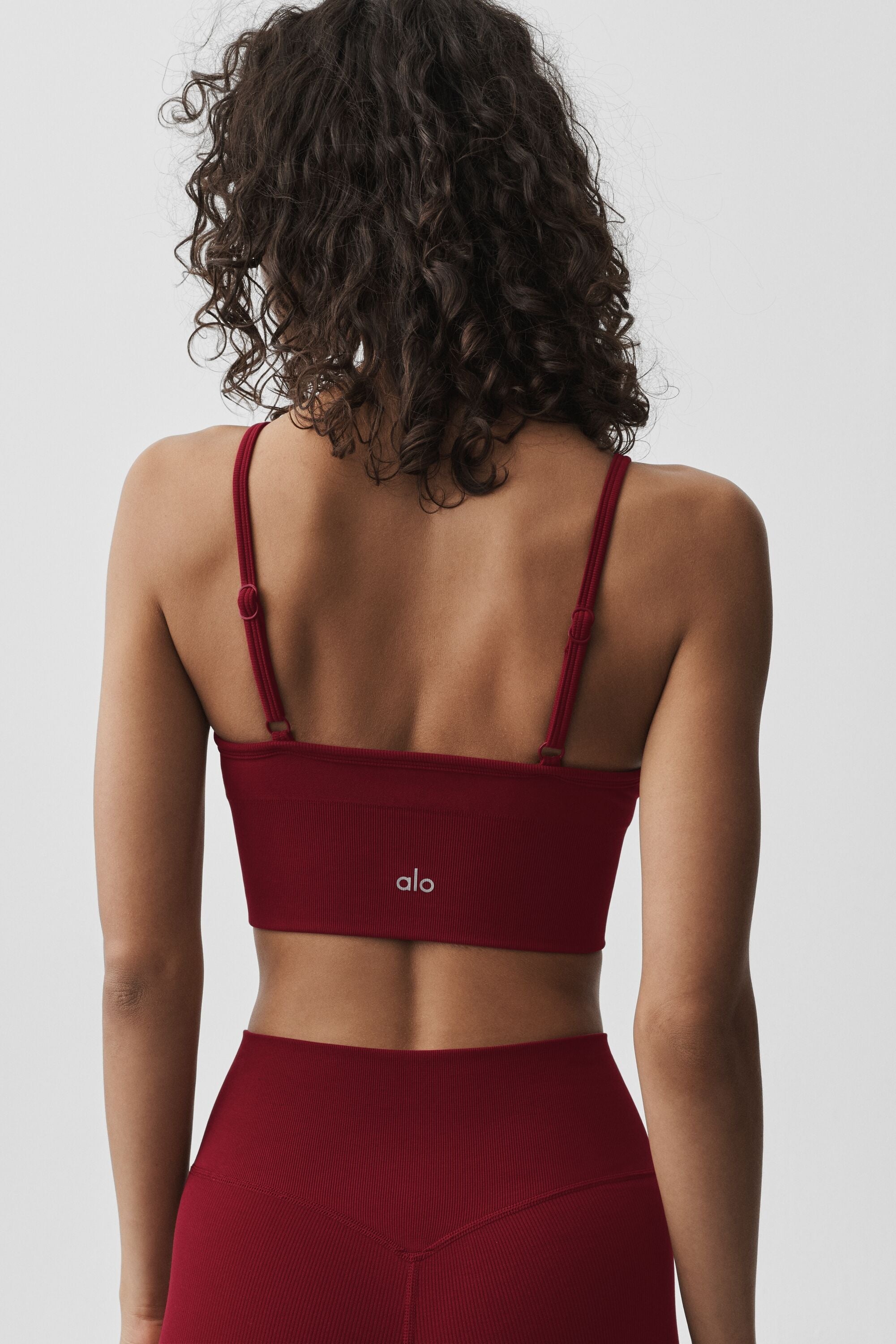 Alo Yoga Seamless Modal Ribbed Delight Bralette - Summer Romance Red