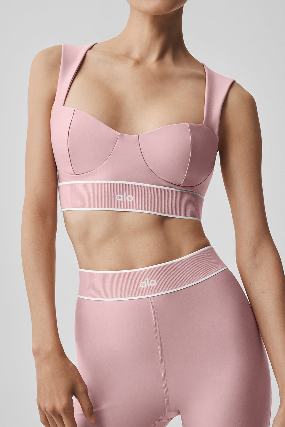 Alo Yoga Airlift Alignment Bra - Vintage Pink/White