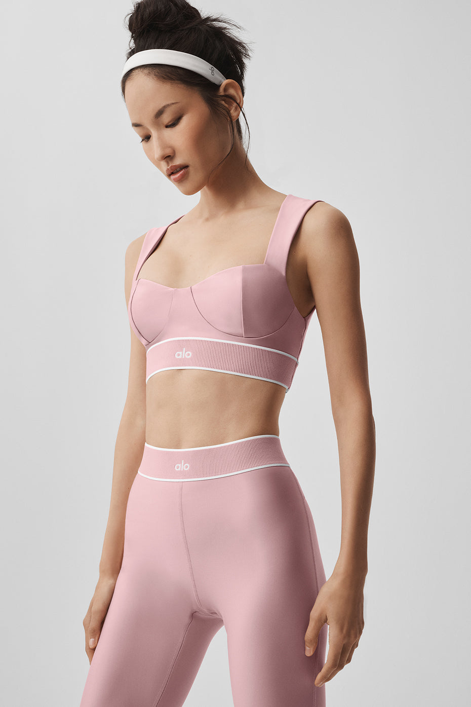 Alo Yoga Airlift Alignment Bra - Vintage Pink/White