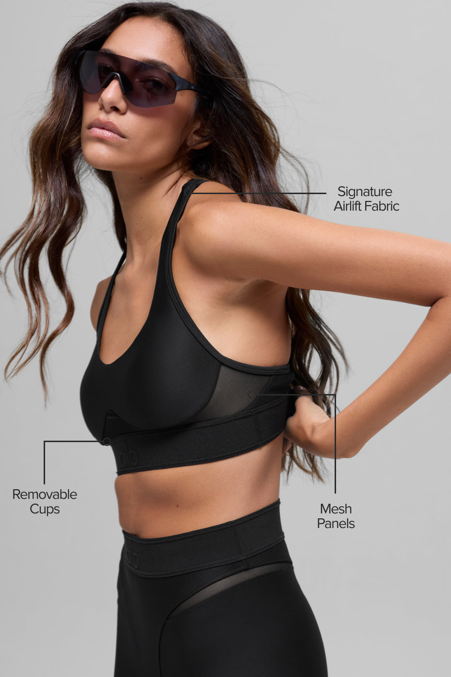 Alo Yoga Airlift Rebel Bra - Black
