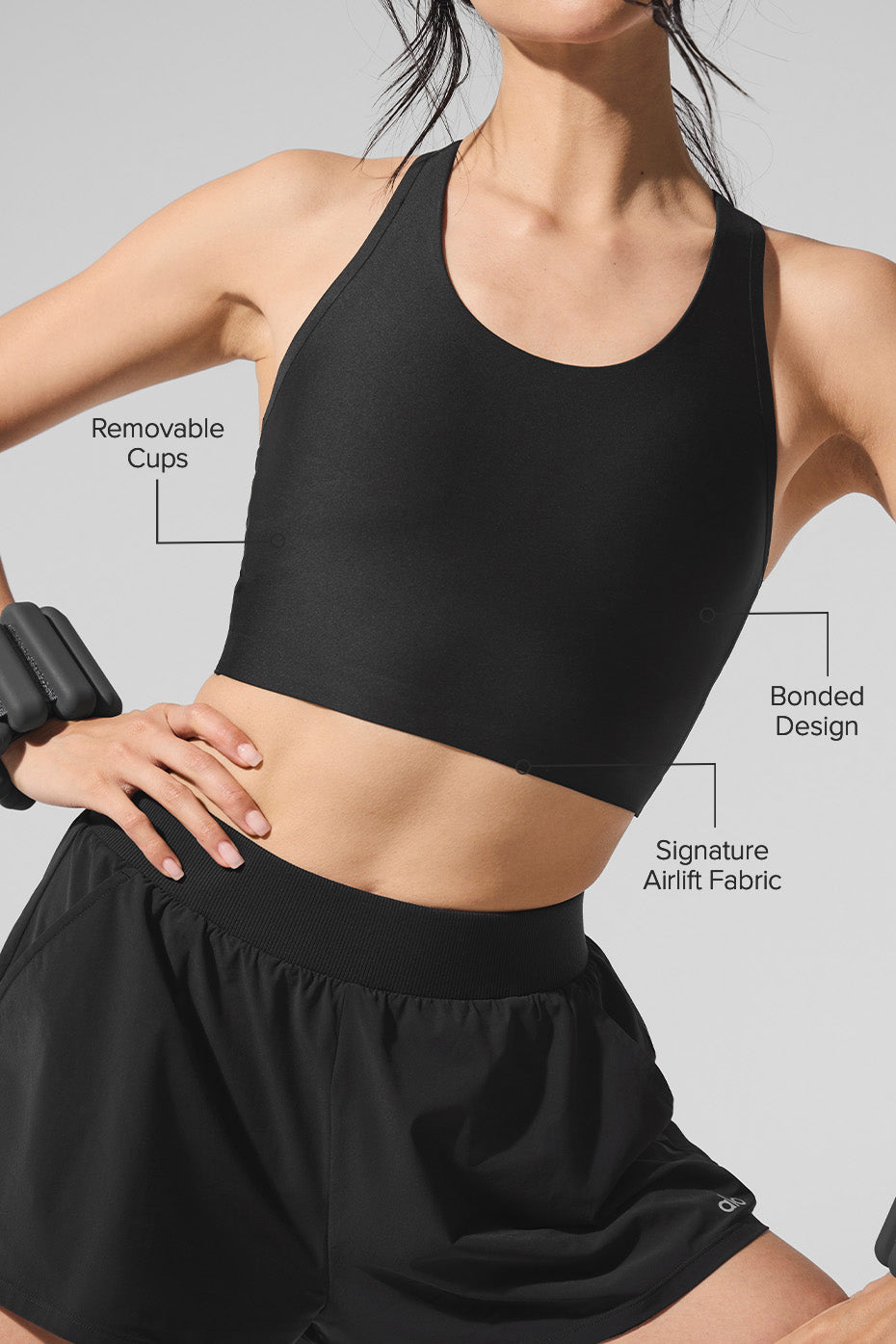 Alo Yoga Airlift Super Sleek Bra Tank - Black