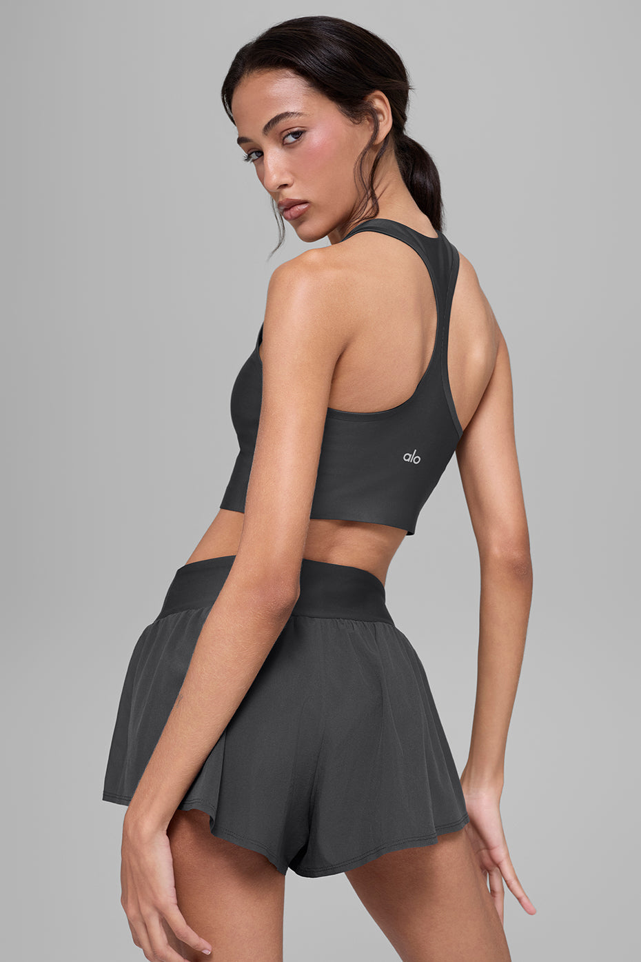 Alo Yoga Airlift Super Sleek Bra Tank - Anthracite
