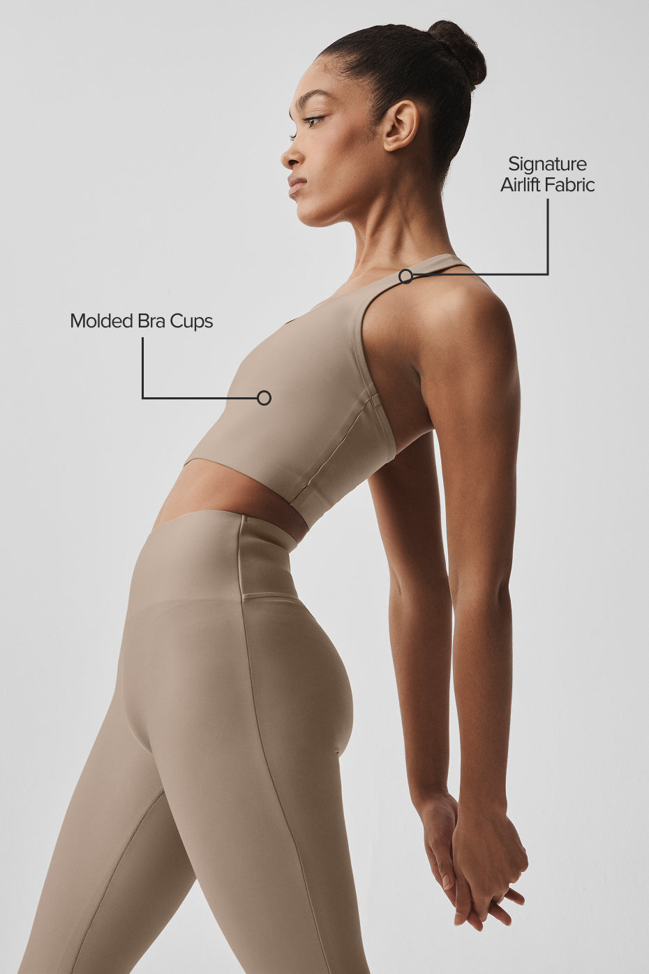 Alo Yoga Airlift Super Sleek Bra Tank - Gravel