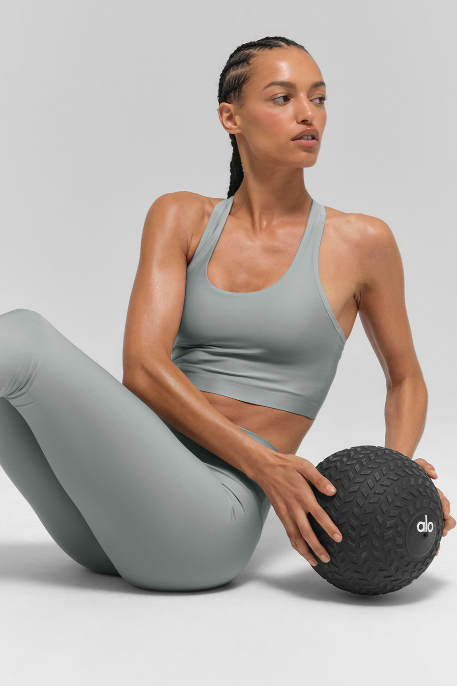 Alo Yoga Airlift Super Sleek Bra Tank - Lunar Grey