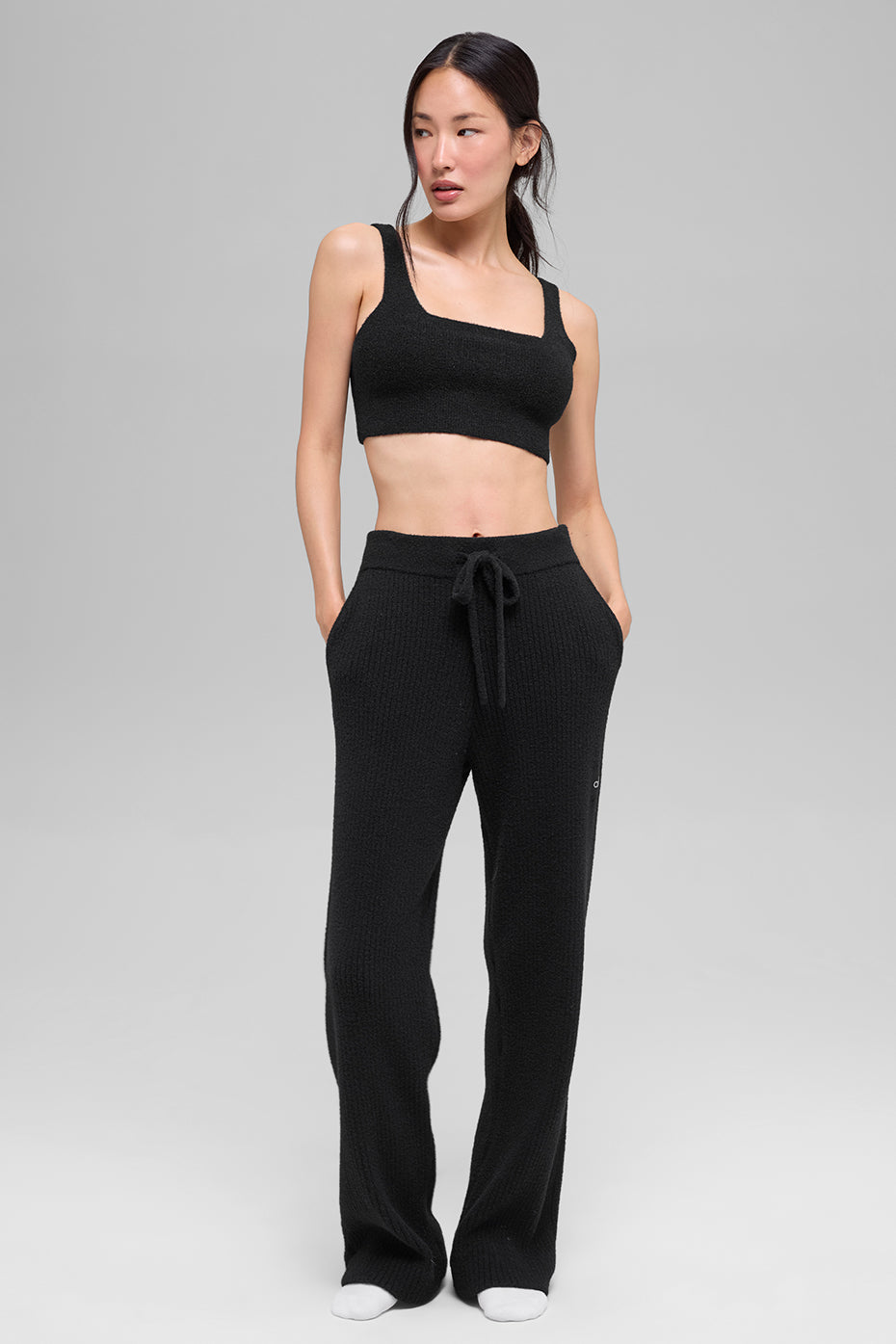 Alo Yoga Snuggle Up Sweater Bra - Black