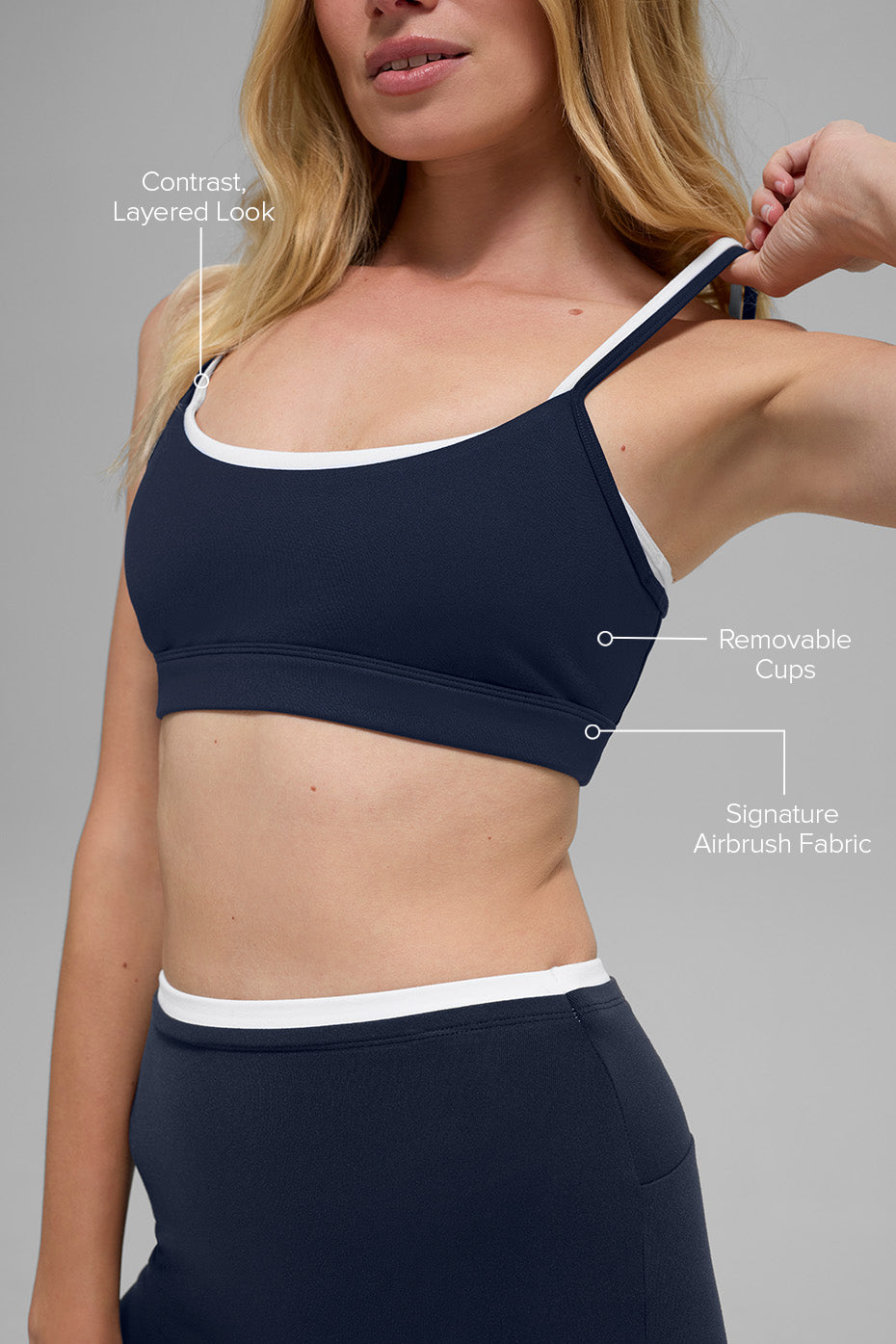 Alo Yoga Airbrush Double Up Bra - Navy/White