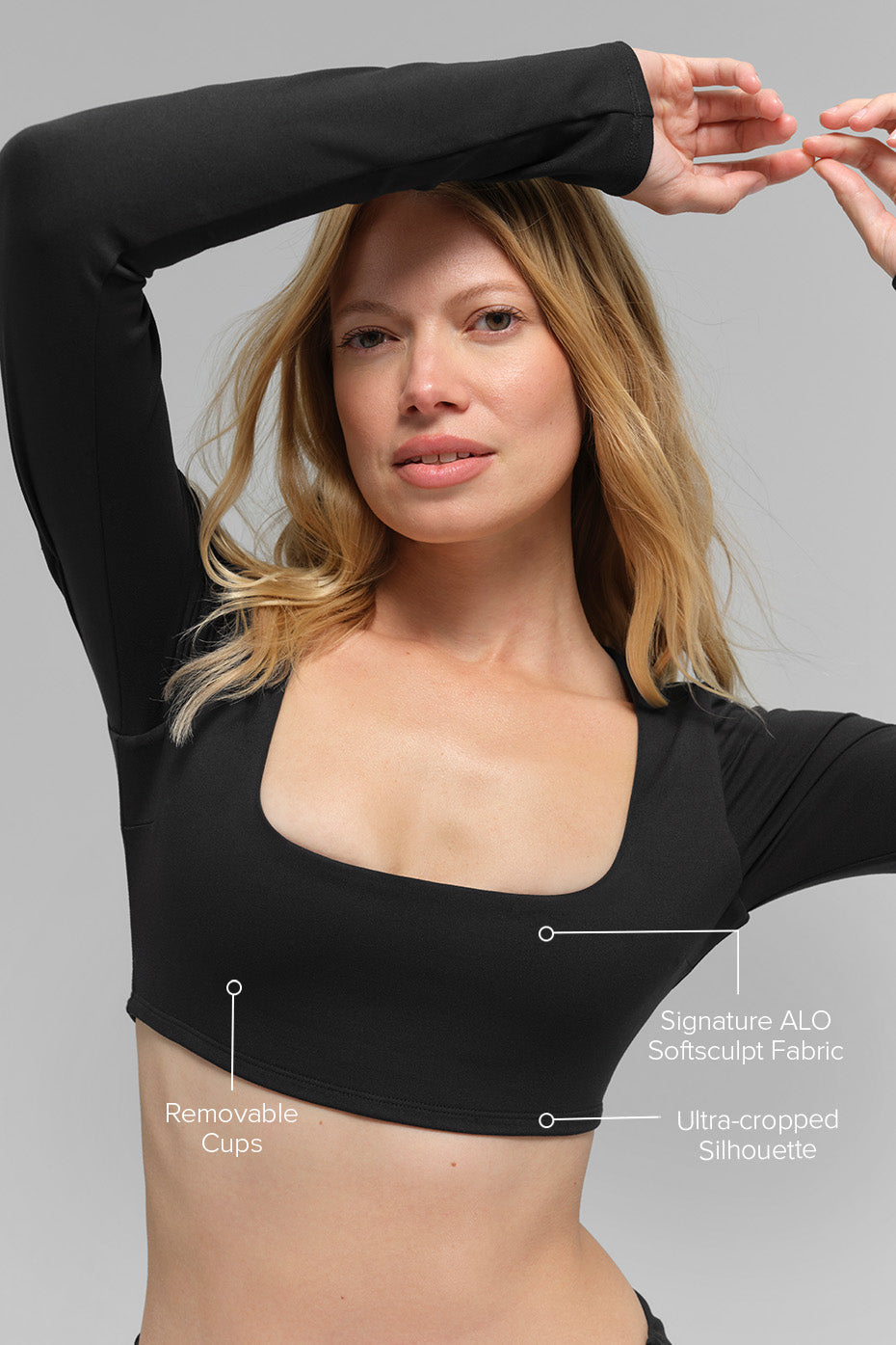 Alo Yoga ALO Softsculpt Precision Long Sleeve Bra - Black