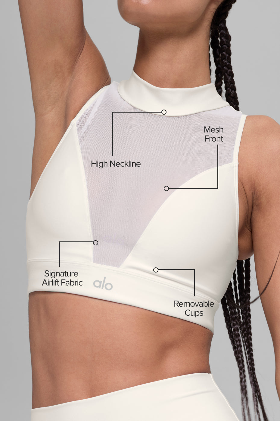Alo Yoga Airlift Mesh Infatuation Bra - Ivory