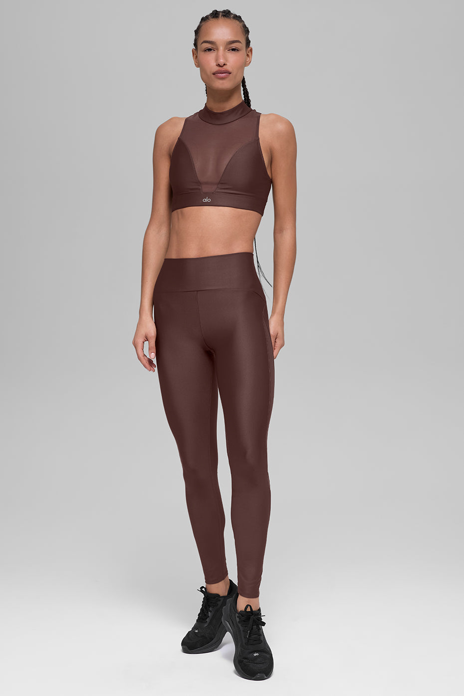 Alo Yoga Airlift Mesh Infatuation Bra - Brownstone