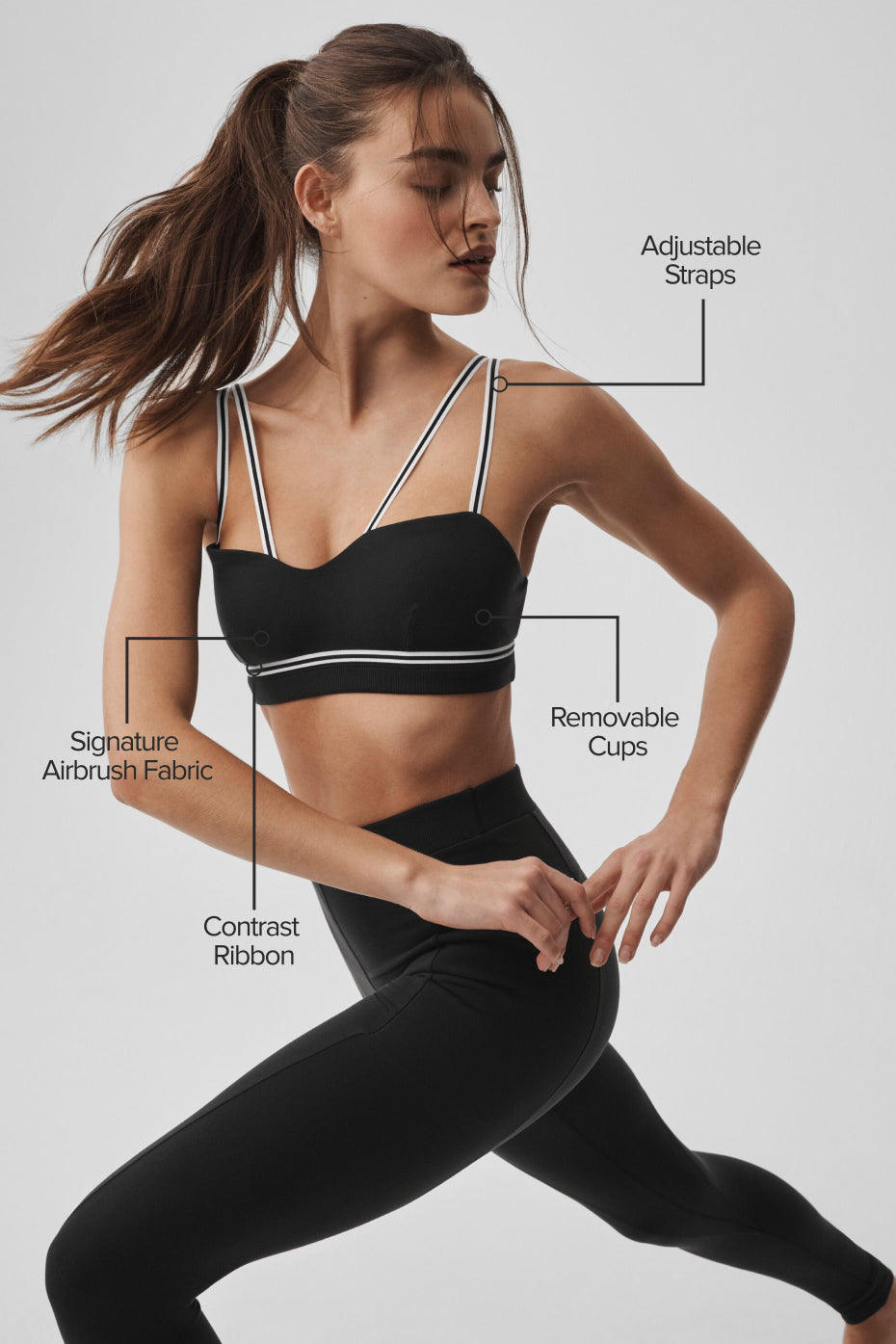 Alo Yoga Airbrush Fast Track Bra - Black/White