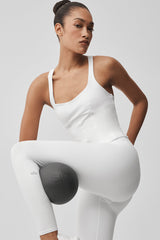 Alo Yoga Airbrush Sparks Fly Corset Tank - White