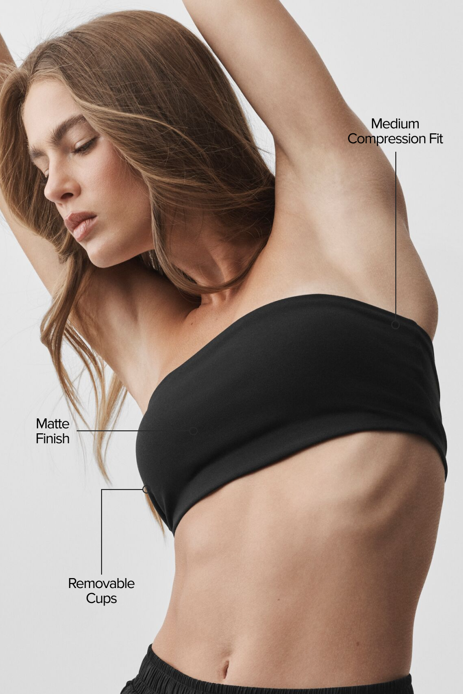 Alo Yoga Airbrush Bandeau Bra - Black