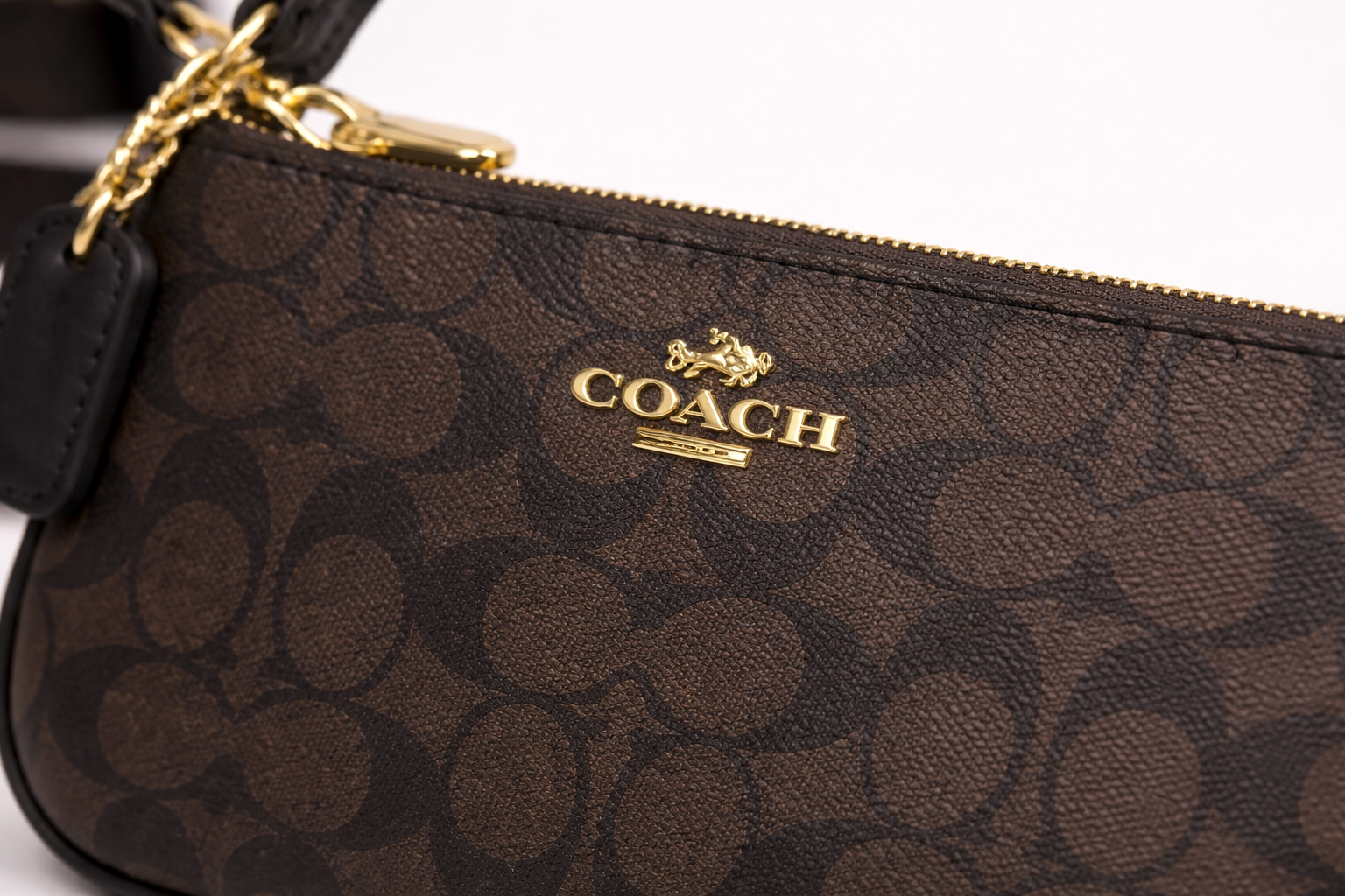 Coach Nolita 19 In Signature Canvas Gold Walnut Black