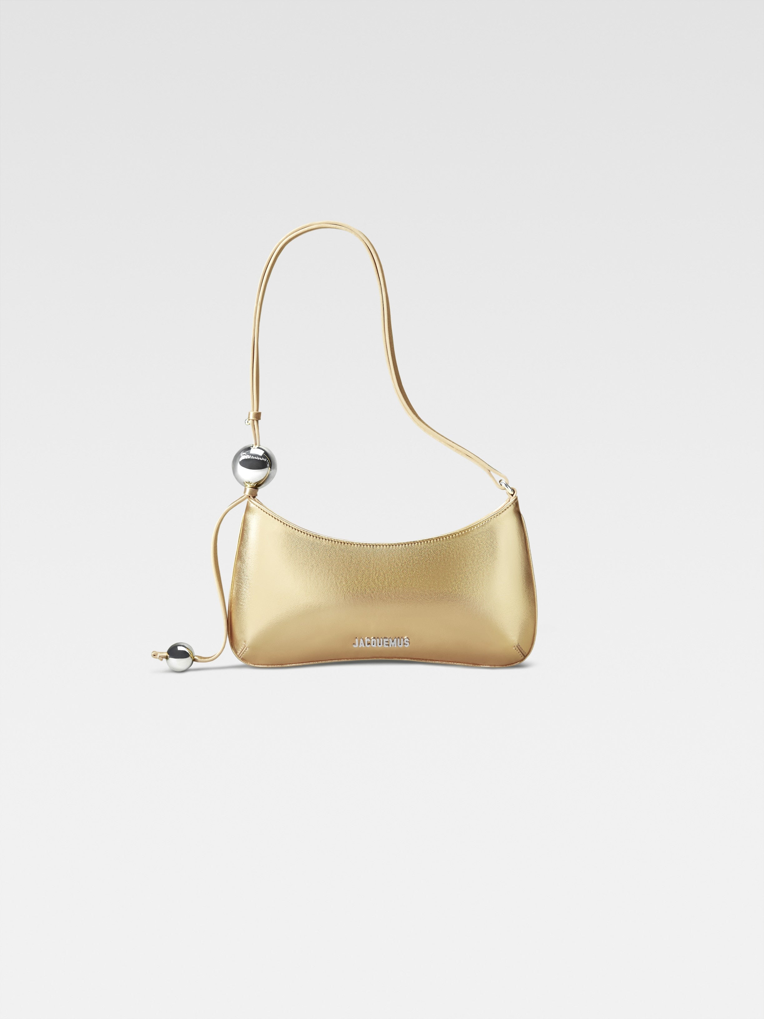 Jacquemus The Bisou Perle Beaded Shoulder Bag Gold