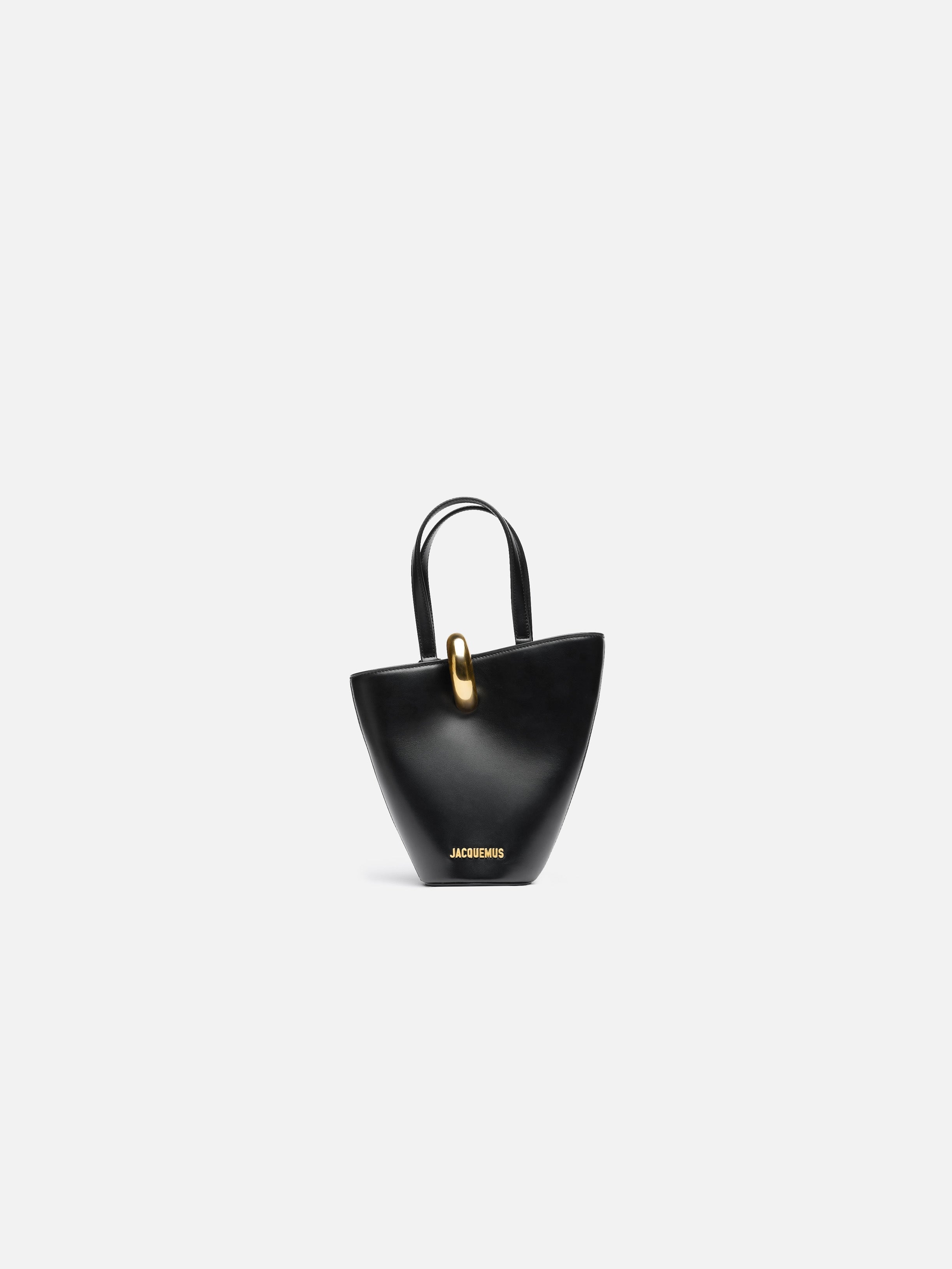 Jacquemus The Small Bambola Asymmetric Mini Bucket Bag Black