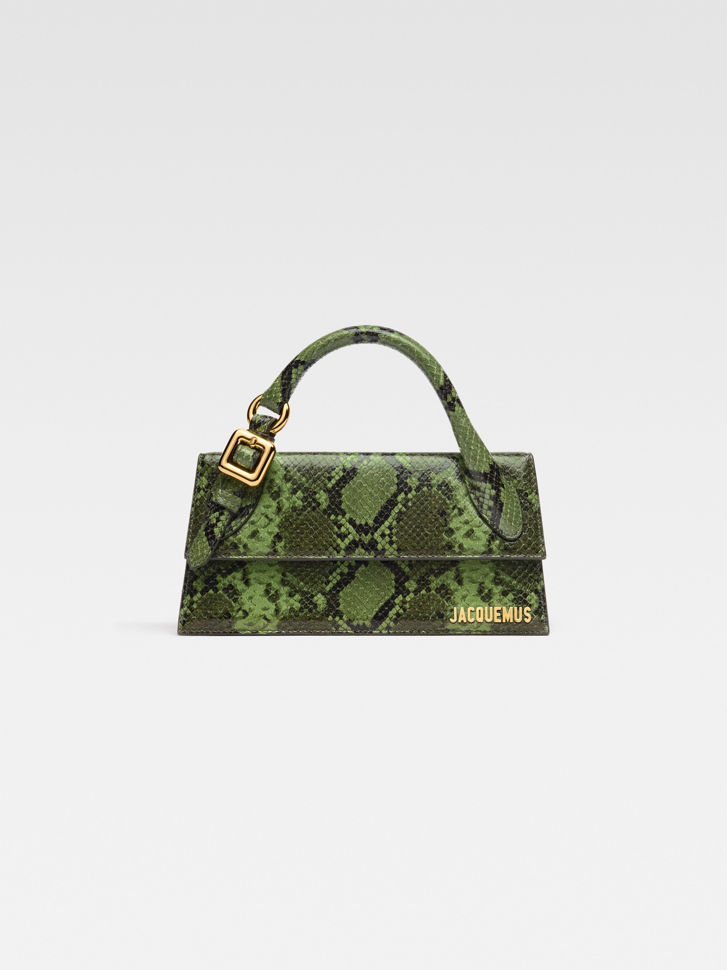 Jacquemus The Long Chiquito With Buckle Long Signature Buckled Handbag Green