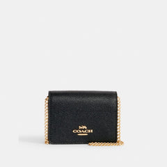 Coach Mini Wallet On A Chain Gold Black