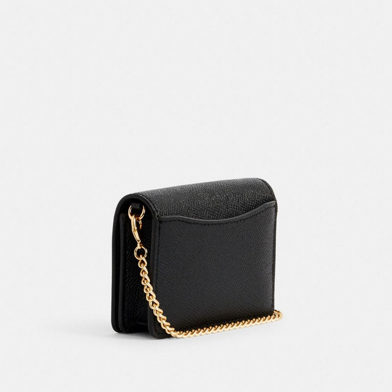 Coach Mini Wallet On A Chain Gold Black