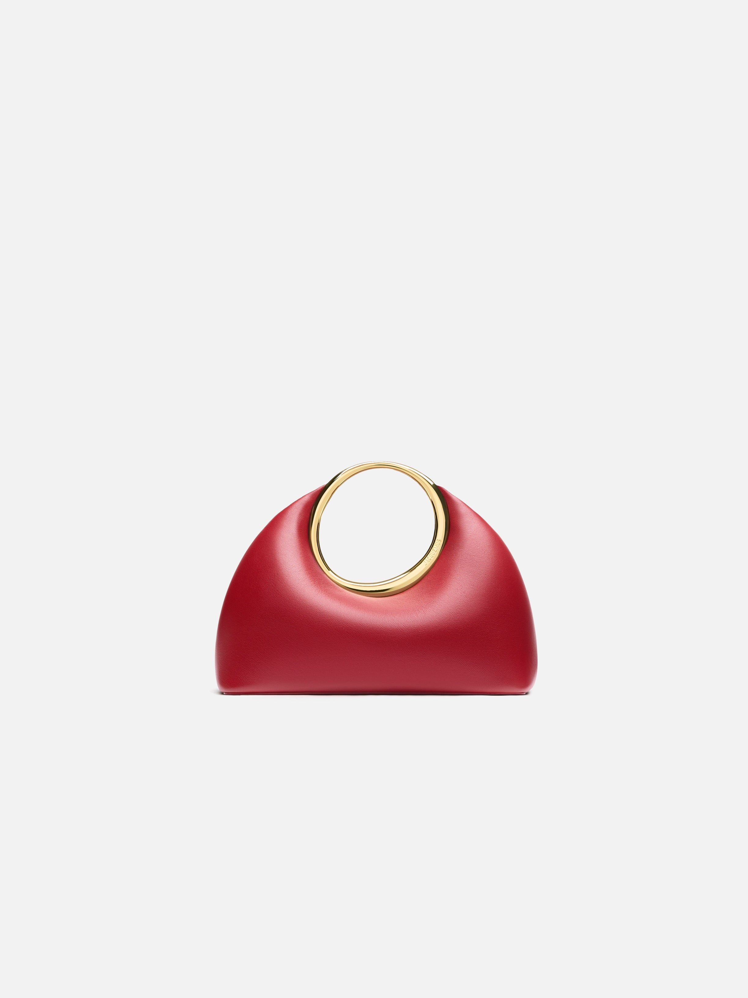 Jacquemus The Small Calino Nappa Leather Handbag Dark Red