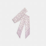 Coach Textured Signature Print Silk Skinny Scarf Wisteria Purple