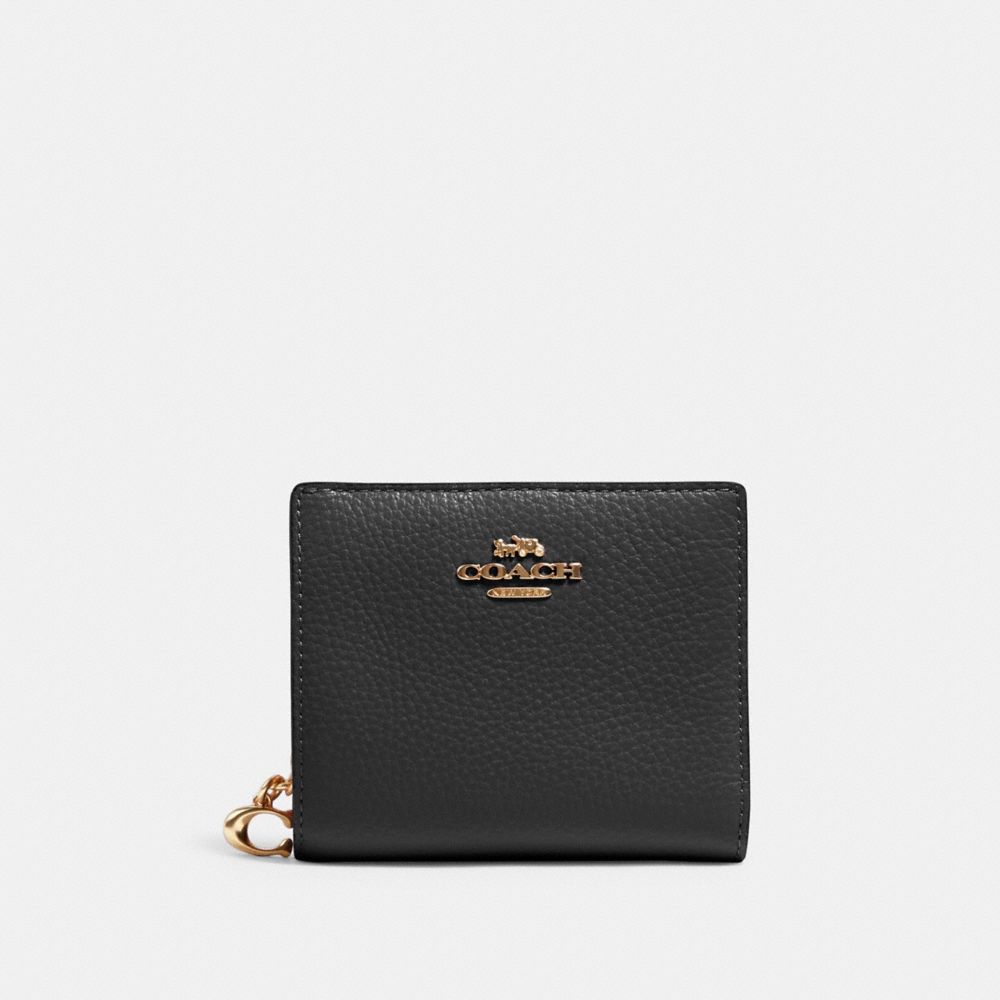 Coach Snap Wallet Gold Black