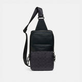Coach Gotham Pack In Signature Canvas Black Copper Charcoal Black