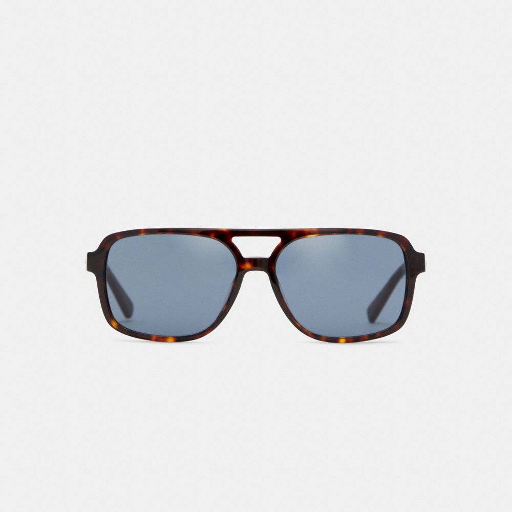 Coach Signature Pilot Sunglasses DARK TORTOISE