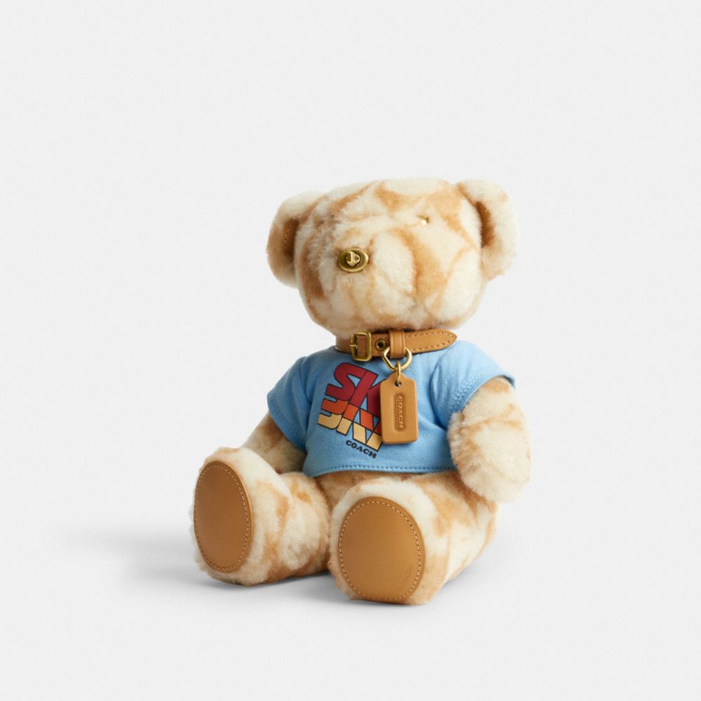 Coach Ski Bear Collectible In Signature Shearling Tan Multi