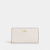 Coach Slim Zip Wallet Gold Chalk