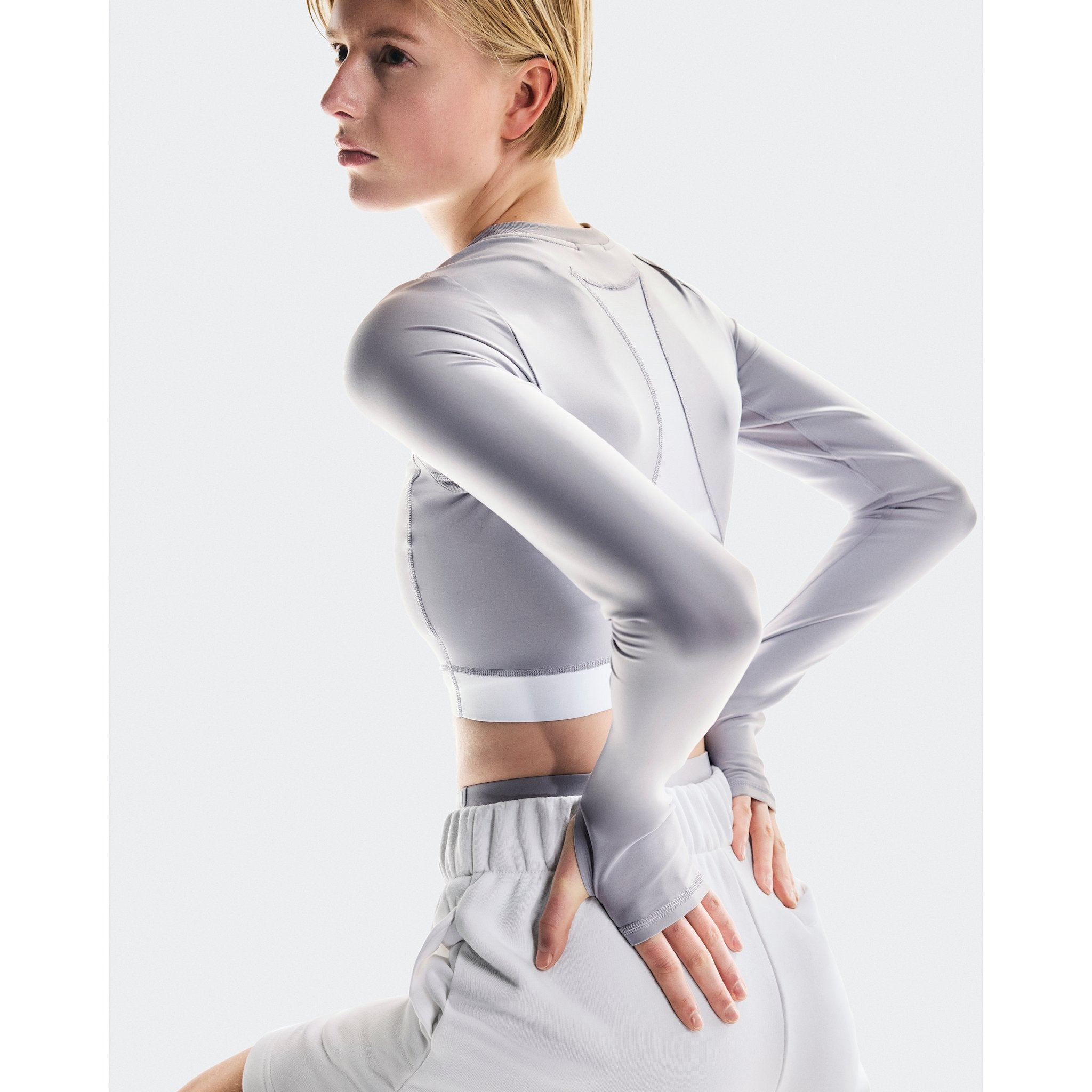On Train Long Sleeve Crop Lilac
