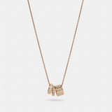 Coach Signature Enamel Necklace Rose Gold Chalk