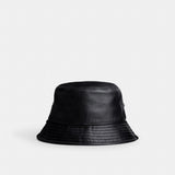 Coach Leather Bucket Hat Black