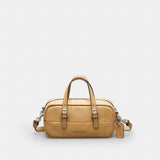 Coach Alter/Ego Mini Satchel Bag In Checkerboard Upcrafted Leather With Crossbody Strap Tan