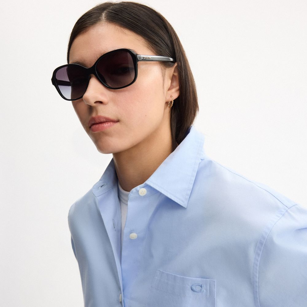 Coach Oversized Oval Sunglasses Black