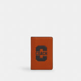 Coach Id Card Wallet With Varsity Motif Toffee & Black