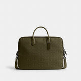 Coach Theo Work Bag In Signature Jacquard Olive Drab