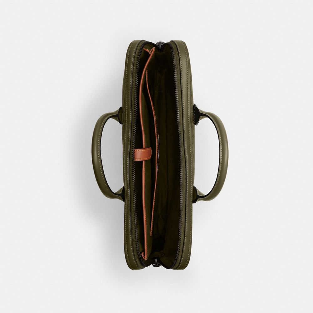 Coach Theo Work Bag In Signature Jacquard Olive Drab