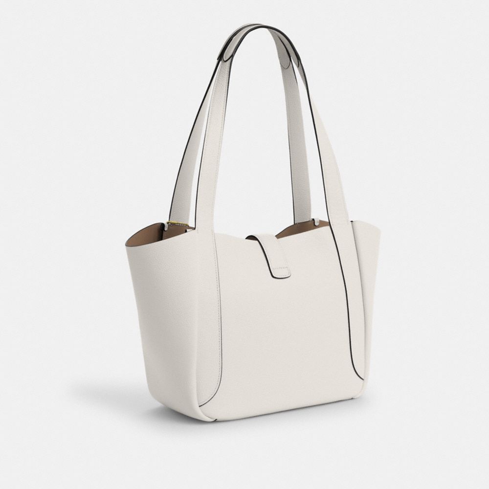 Coach Hadley Turnlock Tote Bag Gold Chalk