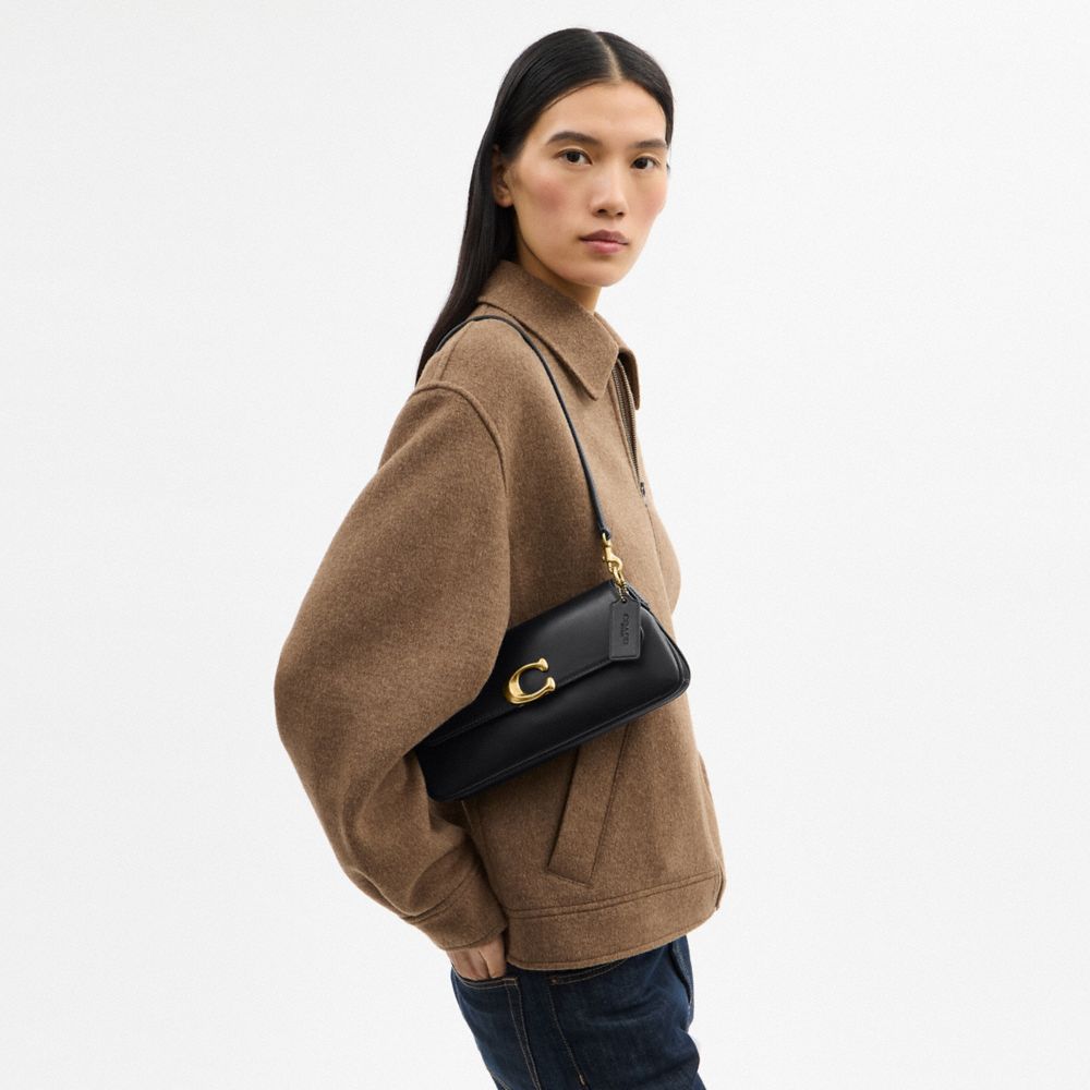 Coach Jet Shoulder Bag Brass Black