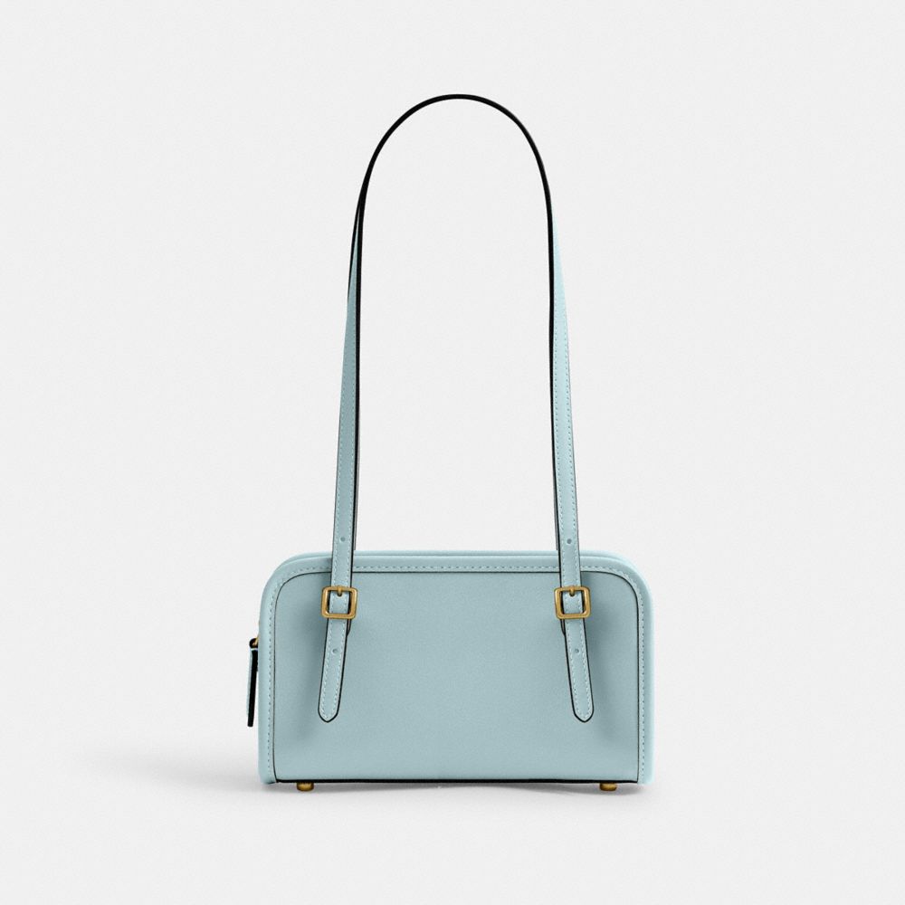 Coach Swing Zip Bag 20 Brass Light Blue