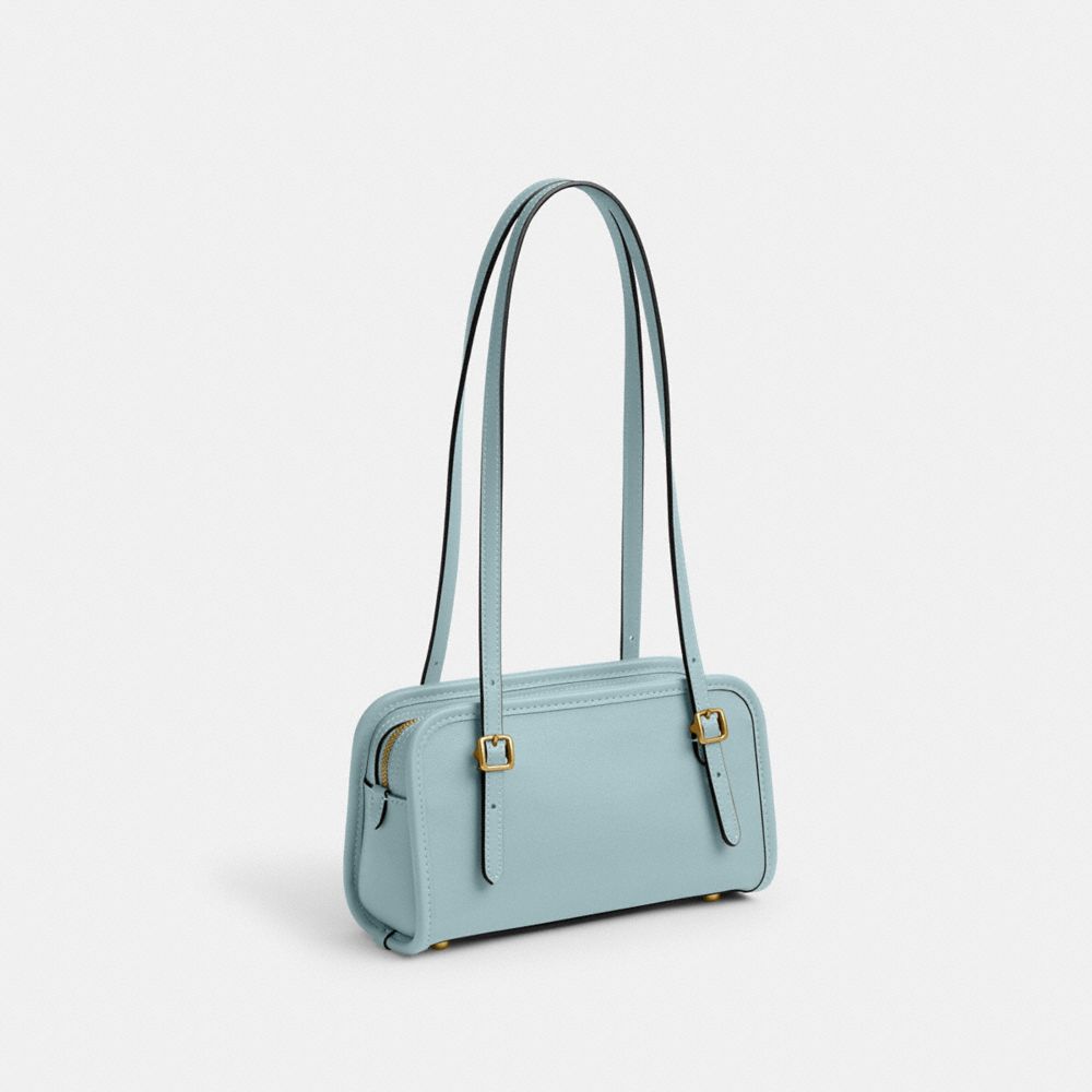 Coach Swing Zip Bag 20 Brass Light Blue