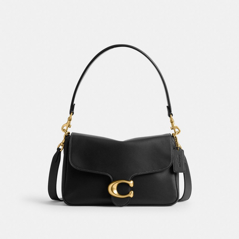 Coach Soft Tabby Shoulder Bag Brass Black