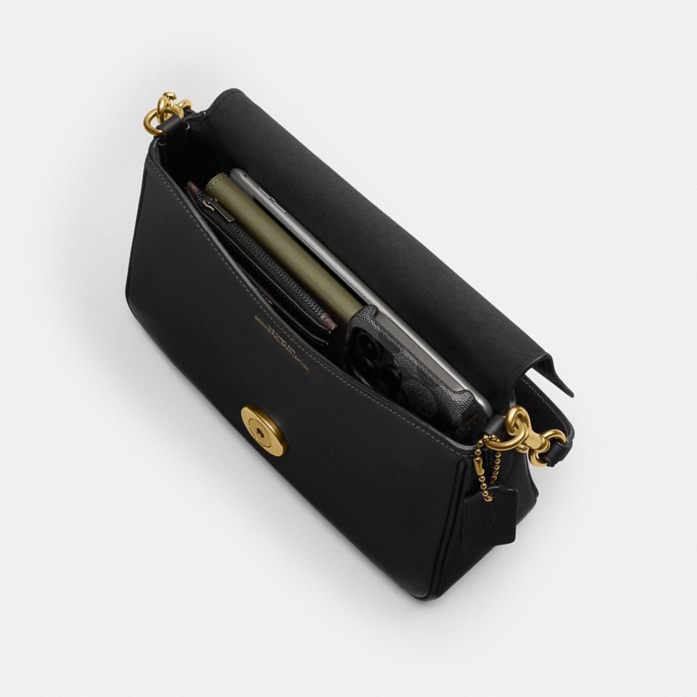 Coach Soft Tabby Shoulder Bag Brass Black