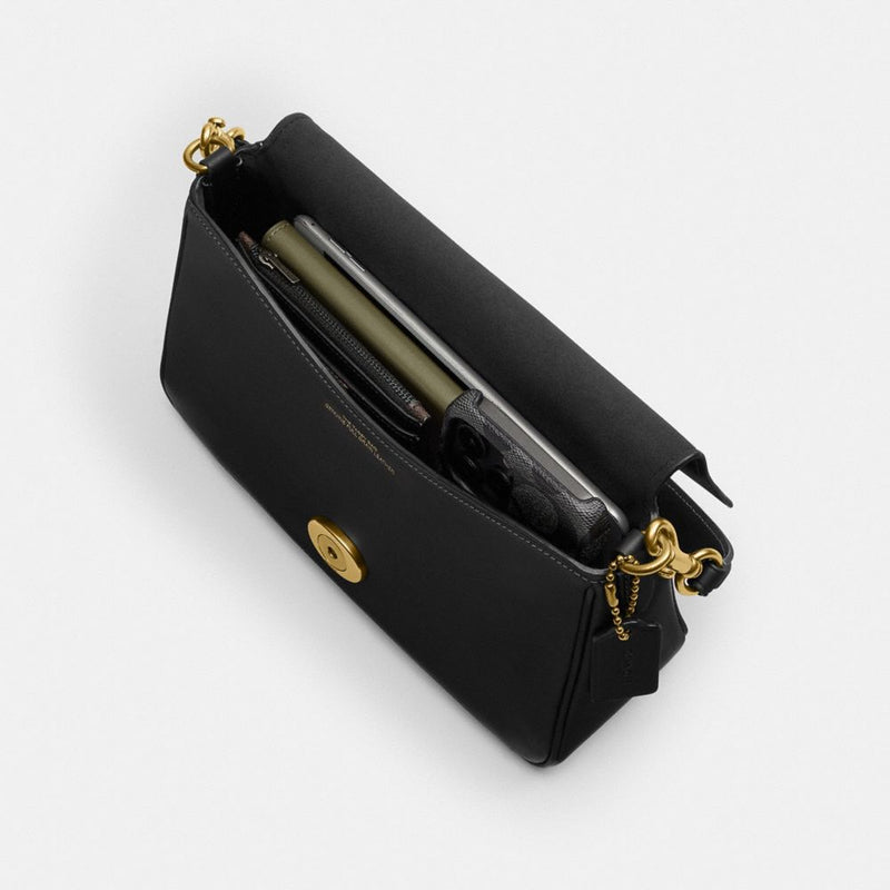 Coach Soft Tabby Shoulder Bag Brass Black