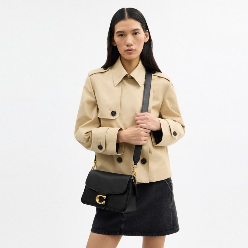 Coach Soft Tabby Shoulder Bag Brass Black