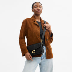 Coach Soft Tabby Shoulder Bag Brass Black