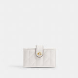 Coach Essential Multi Card Holder With Pillow Quilting Brass Chalk